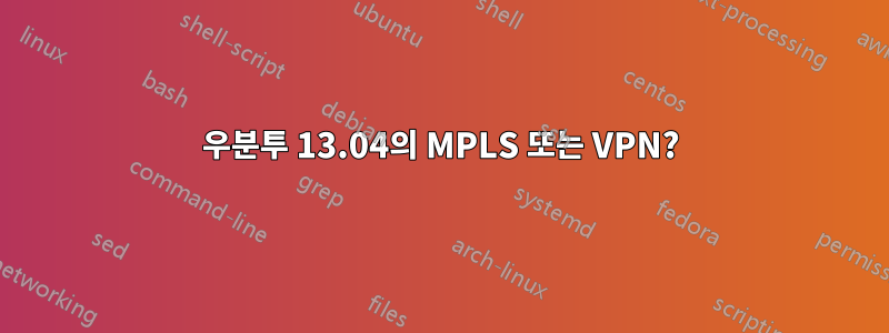 우분투 13.04의 MPLS 또는 VPN?