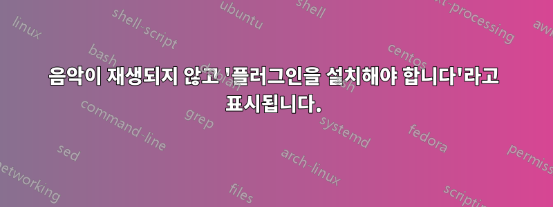 음악이 재생되지 않고 '플러그인을 설치해야 합니다'라고 표시됩니다.