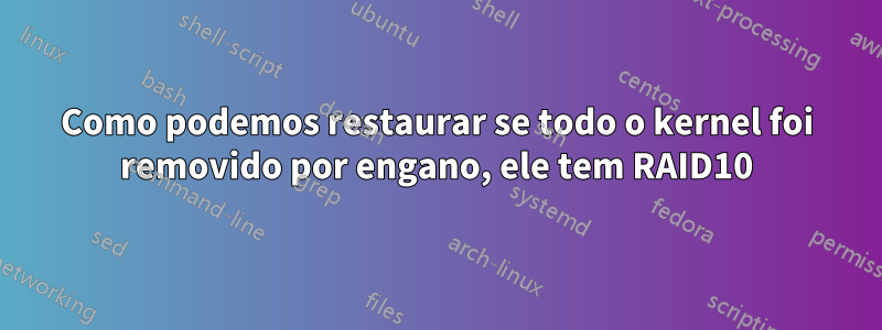 Como podemos restaurar se todo o kernel foi removido por engano, ele tem RAID10