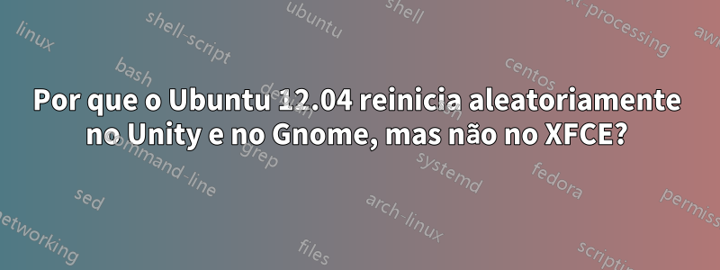 Por que o Ubuntu 12.04 reinicia aleatoriamente no Unity e no Gnome, mas não no XFCE?