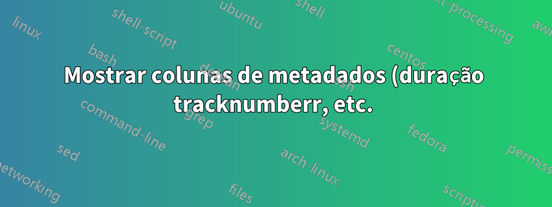 Mostrar colunas de metadados (duração tracknumberr, etc.) com o Nautilus em 13.04