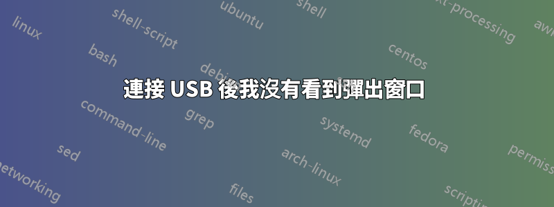 連接 USB 後我沒有看到彈出窗口