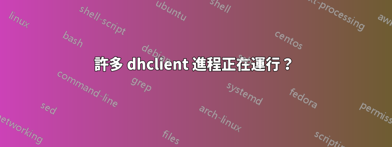 許多 dhclient 進程正在運行？