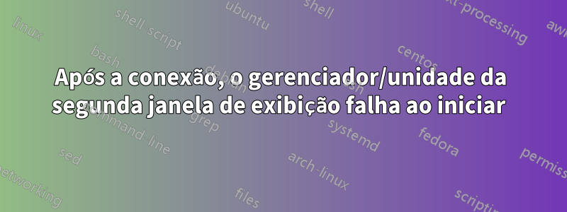Após a conexão, o gerenciador/unidade da segunda janela de exibição falha ao iniciar 