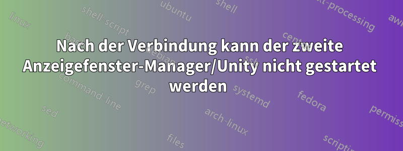Nach der Verbindung kann der zweite Anzeigefenster-Manager/Unity nicht gestartet werden 