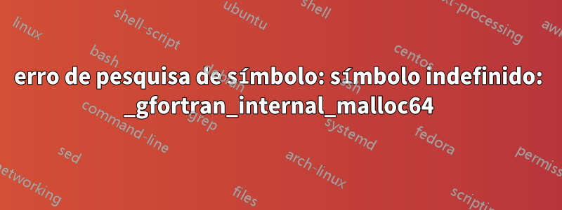 erro de pesquisa de símbolo: símbolo indefinido: _gfortran_internal_malloc64