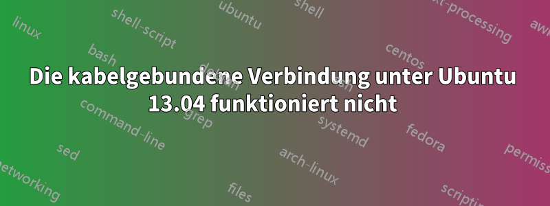 Die kabelgebundene Verbindung unter Ubuntu 13.04 funktioniert nicht