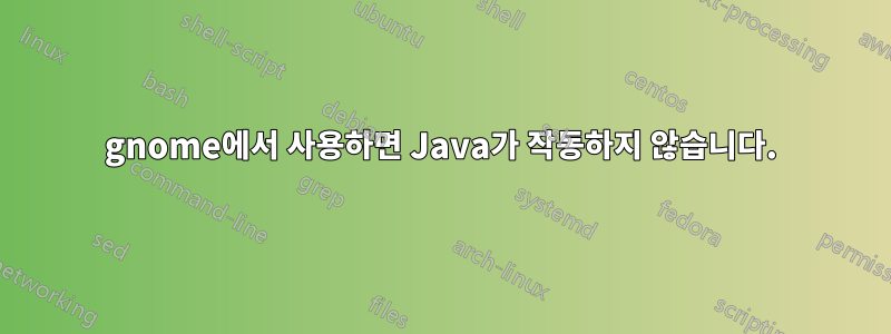 gnome에서 사용하면 Java가 작동하지 않습니다.