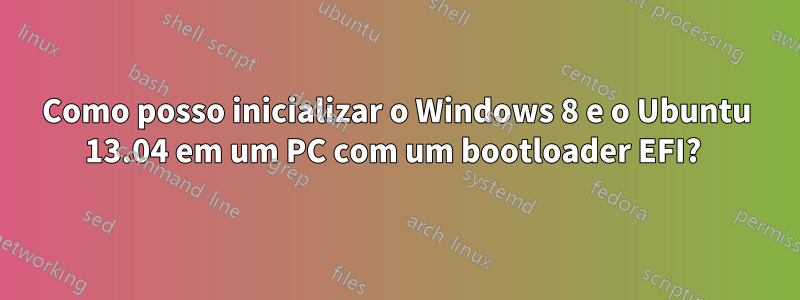 Como posso inicializar o Windows 8 e o Ubuntu 13.04 em um PC com um bootloader EFI? 