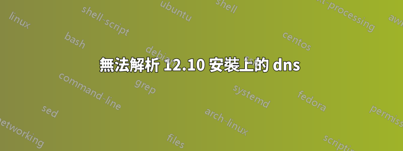 無法解析 12.10 安裝上的 dns