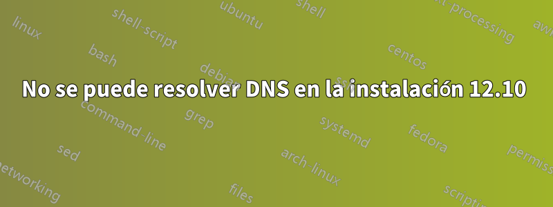 No se puede resolver DNS en la instalación 12.10