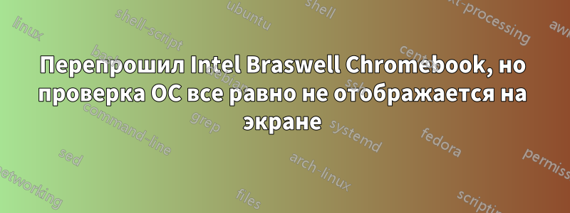 Перепрошил Intel Braswell Chromebook, но проверка ОС все равно не отображается на экране