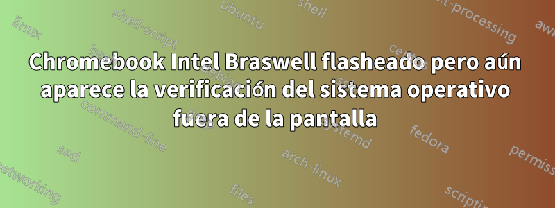Chromebook Intel Braswell flasheado pero aún aparece la verificación del sistema operativo fuera de la pantalla