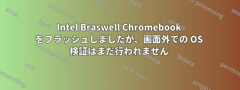 Intel Braswell Chromebook をフラッシュしましたが、画面外での OS 検証はまだ行われません