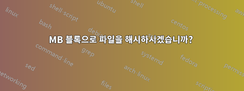 64MB 블록으로 파일을 해시하시겠습니까?