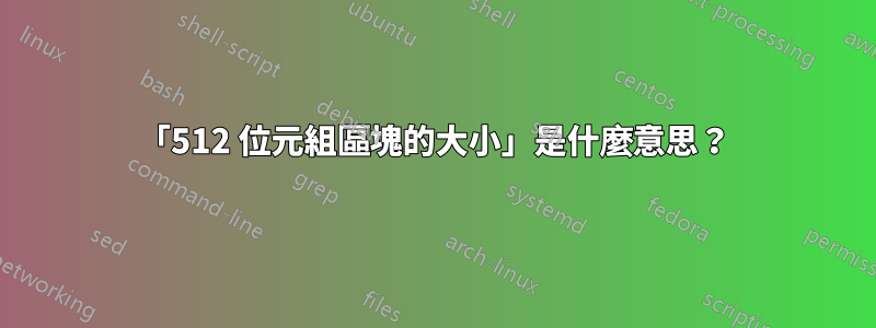 「512 位元組區塊的大小」是什麼意思？