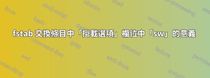 fstab 交換條目中「掛載選項」欄位中「sw」的意義