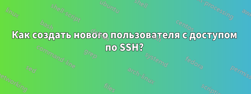 Как создать нового пользователя с доступом по SSH?