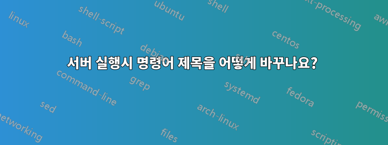 서버 실행시 명령어 제목을 어떻게 바꾸나요?