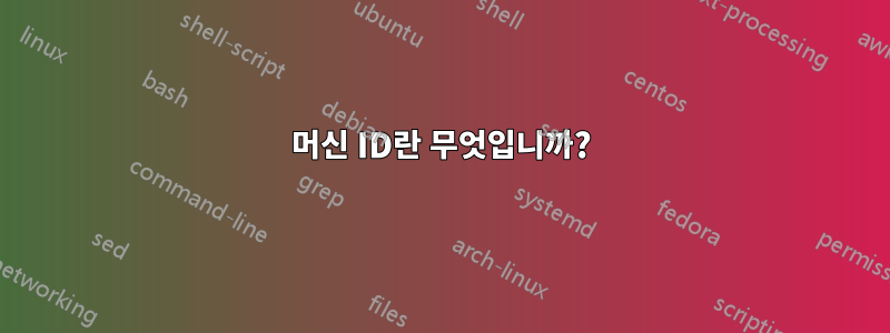 머신 ID란 무엇입니까?