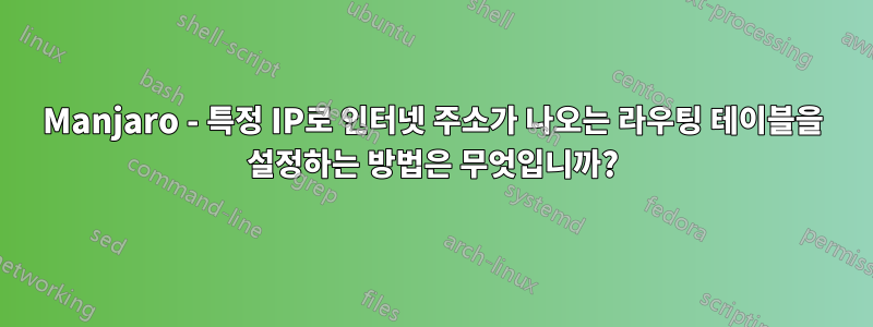 Manjaro - 특정 IP로 인터넷 주소가 나오는 라우팅 테이블을 설정하는 방법은 무엇입니까?