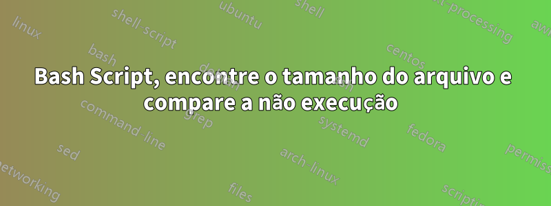 Bash Script, encontre o tamanho do arquivo e compare a não execução 