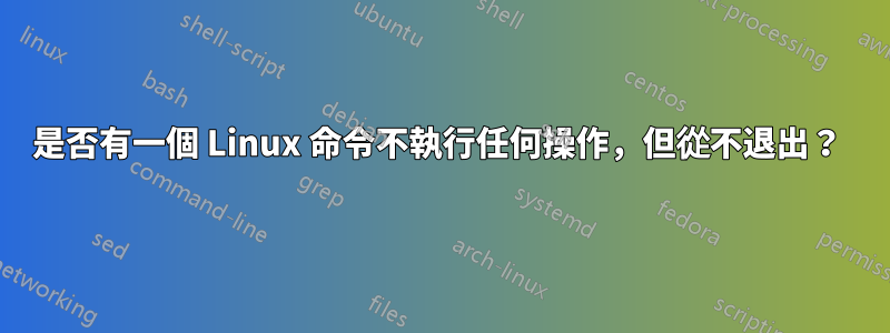 是否有一個 Linux 命令不執行任何操作，但從不退出？ 
