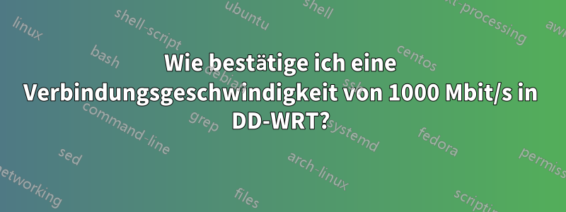 Wie bestätige ich eine Verbindungsgeschwindigkeit von 1000 Mbit/s in DD-WRT?