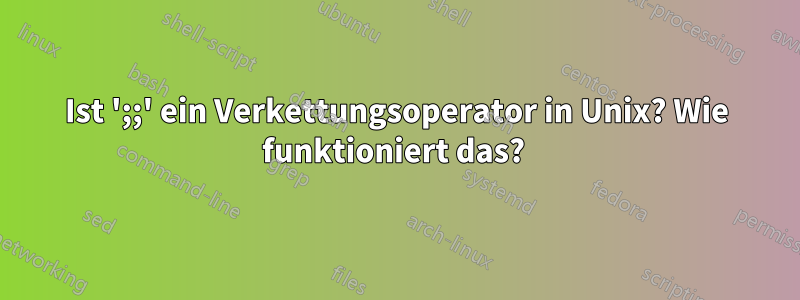 Ist ';;' ein Verkettungsoperator in Unix? Wie funktioniert das? 