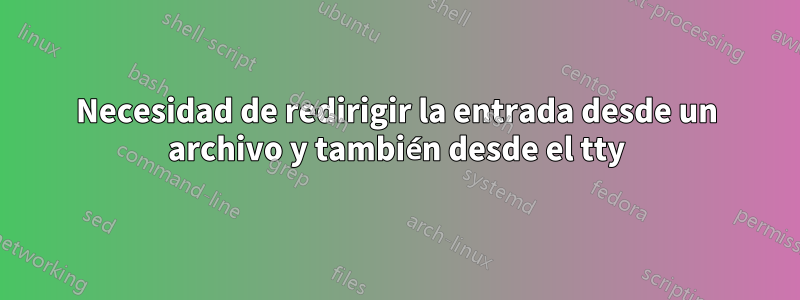 Necesidad de redirigir la entrada desde un archivo y también desde el tty