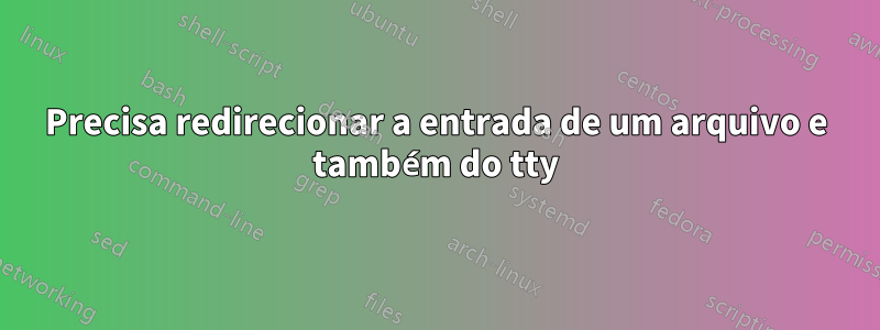 Precisa redirecionar a entrada de um arquivo e também do tty