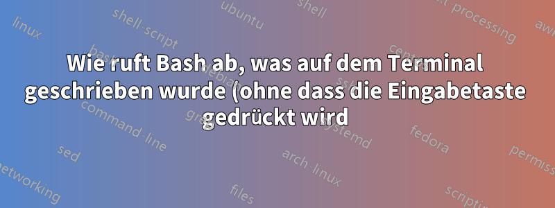 Wie ruft Bash ab, was auf dem Terminal geschrieben wurde (ohne dass die Eingabetaste gedrückt wird)?