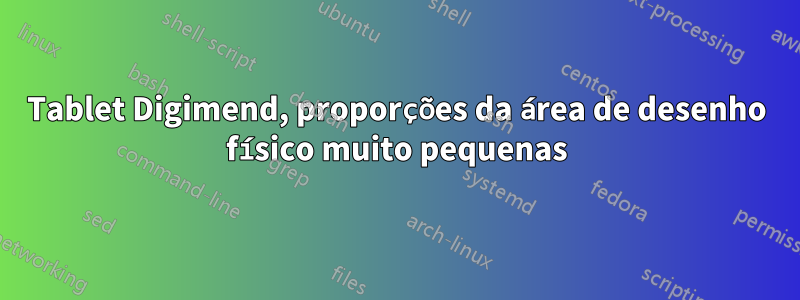 Tablet Digimend, proporções da área de desenho físico muito pequenas