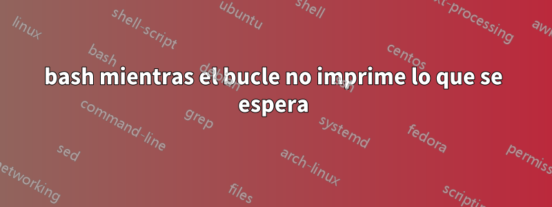 bash mientras el bucle no imprime lo que se espera
