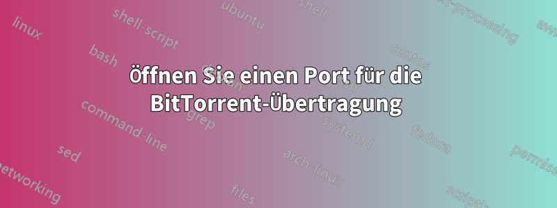 Öffnen Sie einen Port für die BitTorrent-Übertragung