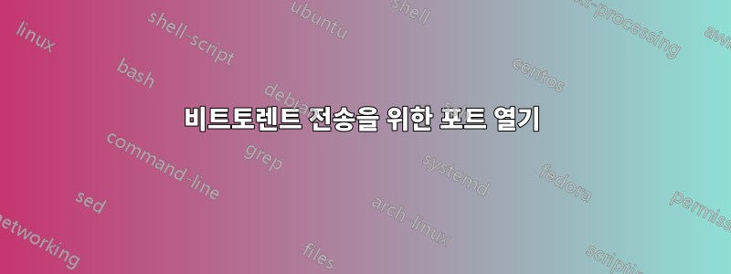 비트토렌트 전송을 위한 포트 열기