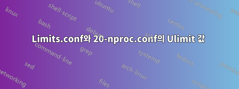 Limits.conf와 20-nproc.conf의 Ulimit 값