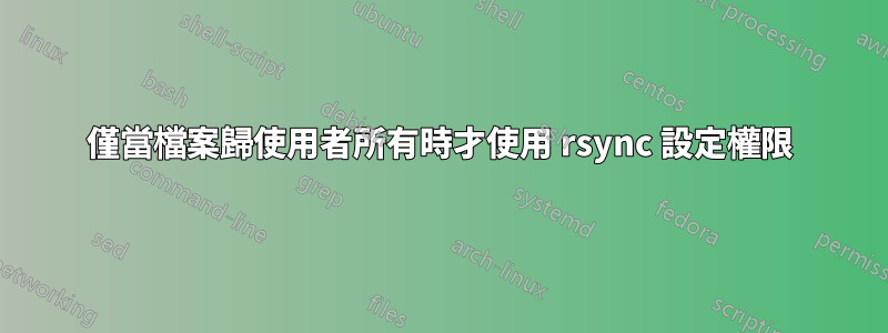 僅當檔案歸使用者所有時才使用 rsync 設定權限