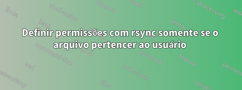 Definir permissões com rsync somente se o arquivo pertencer ao usuário