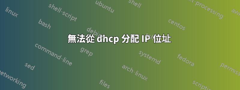 無法從 dhcp 分配 IP 位址