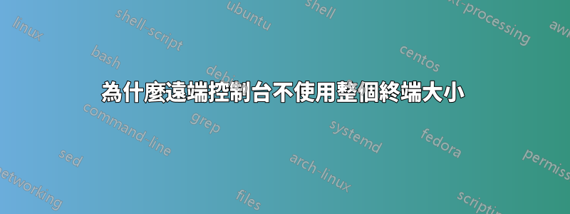 為什麼遠端控制台不使用整個終端大小