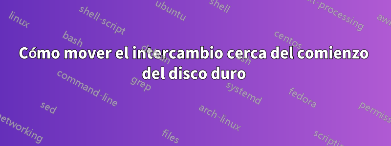 Cómo mover el intercambio cerca del comienzo del disco duro