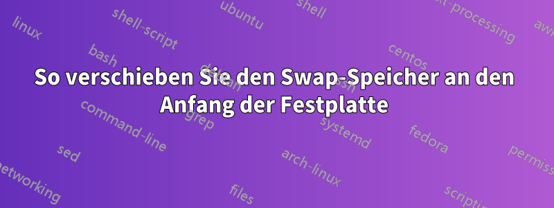 So verschieben Sie den Swap-Speicher an den Anfang der Festplatte