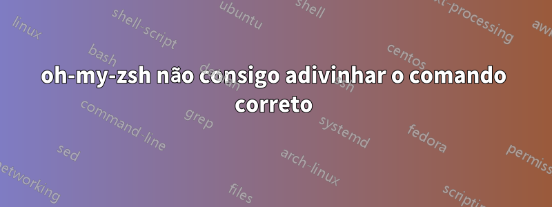 oh-my-zsh não consigo adivinhar o comando correto