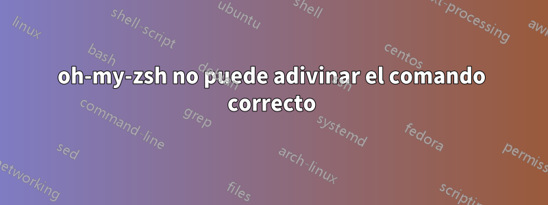 oh-my-zsh no puede adivinar el comando correcto