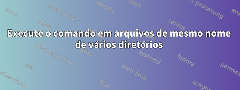 Execute o comando em arquivos de mesmo nome de vários diretórios