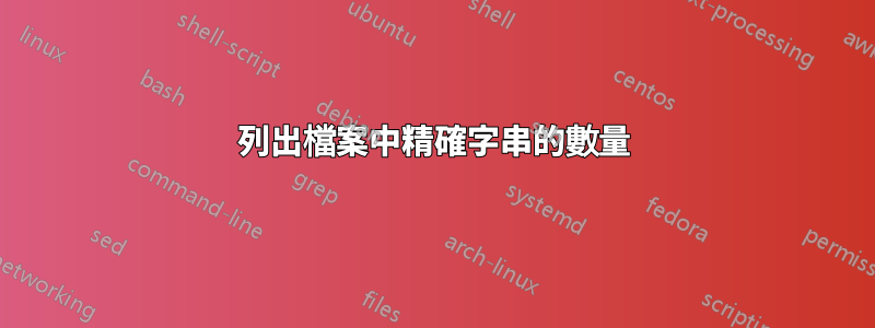 列出檔案中精確字串的數量