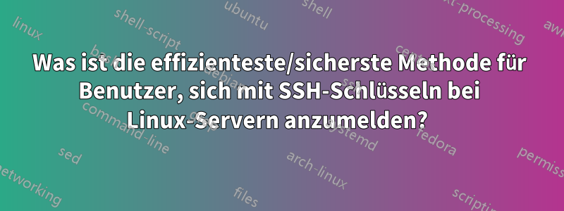 Was ist die effizienteste/sicherste Methode für Benutzer, sich mit SSH-Schlüsseln bei Linux-Servern anzumelden? 