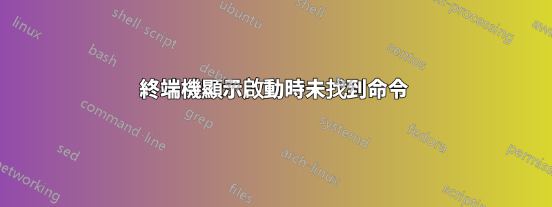 終端機顯示啟動時未找到命令