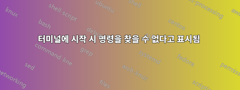 터미널에 시작 시 명령을 찾을 수 없다고 표시됨